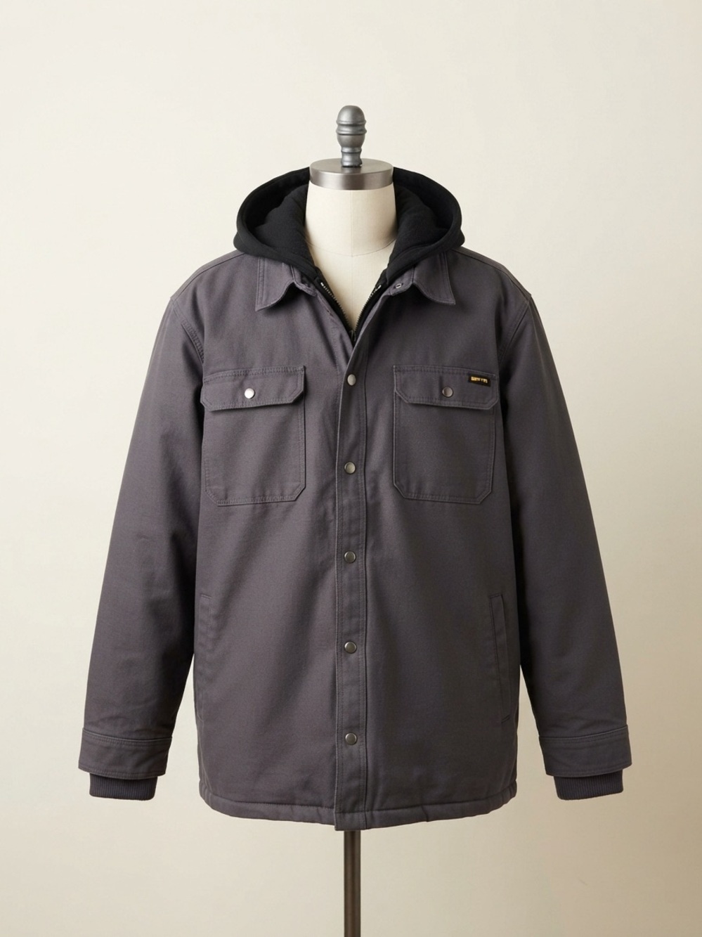 Brahma Men's Hooded Field Jacket in Charcoal with Black Hood